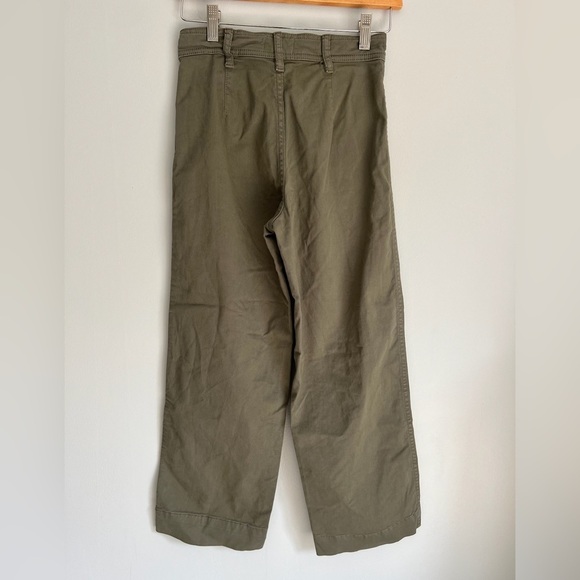 431 Marine Layer Bridget High Waisted Wide Leg Crop Pant Olive Size 0 - Picture 10 of 16